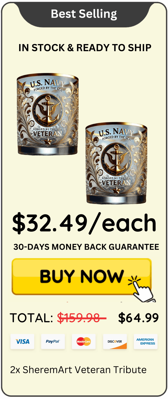 Sheremart Veteran Tribute Glass offer price