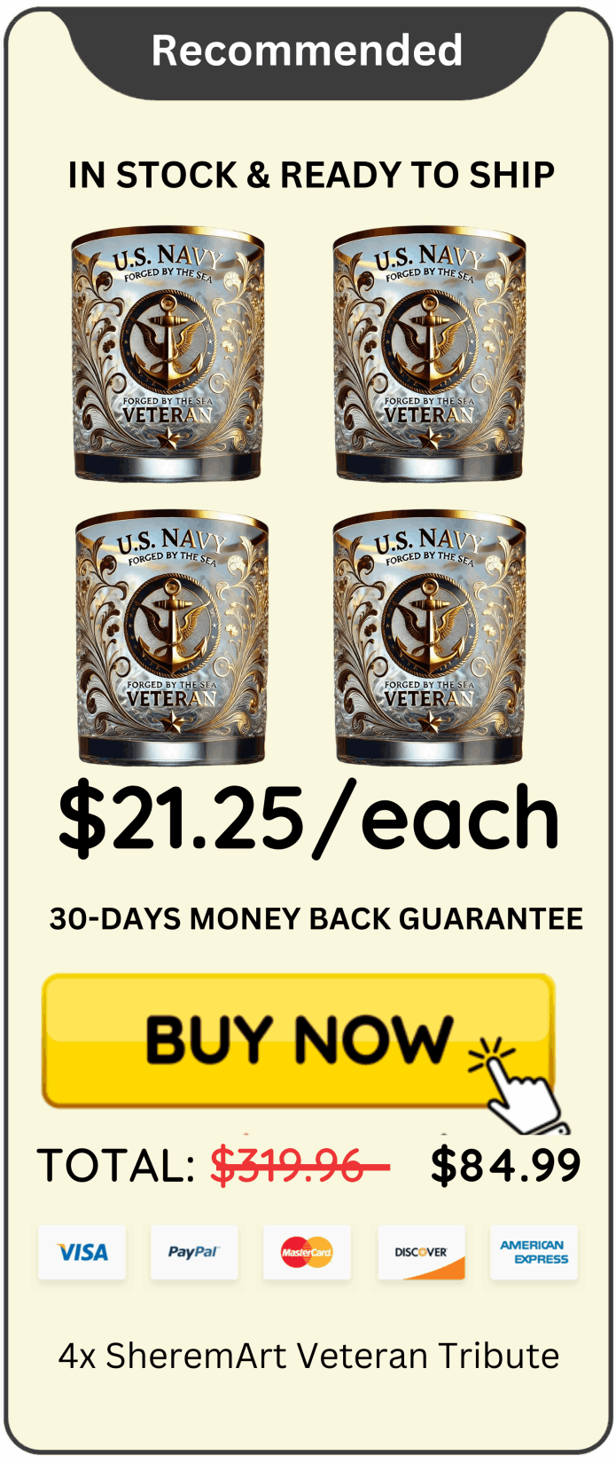 Sheremart Veteran Tribute Glass offer price
